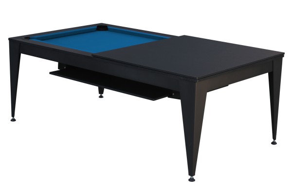 Pool Table / Dining Table, Vancouver III, 7 ft., black/black, blue cloth